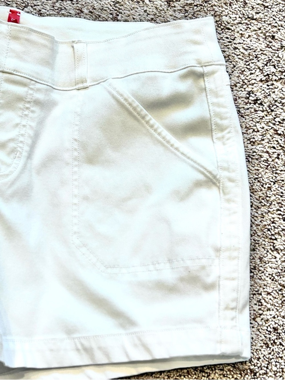 Spanx Shorts Stretch Twill White Pull On Hidden Shaping Slimming Women’s M - Picture 5 of 16